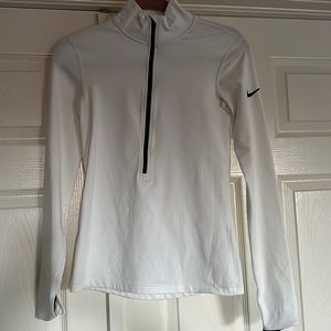 White pull over half zip Nike Dri fit